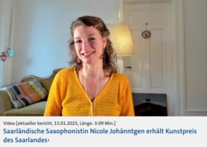 Saarländischer Rundfunk - Aktueller Bericht - 13.01.2023 - Nicole Johänntgen erhält Kunstpreis des Saarlandes